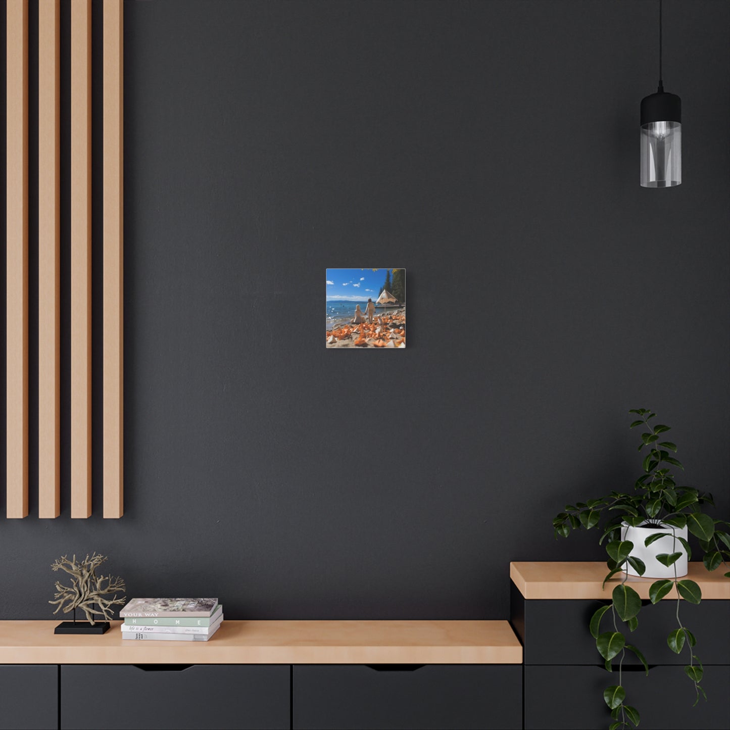 Atop The Mountain Lakeshore Series Print #5 - Streched Matte Canvas Print, 1.25" Thick