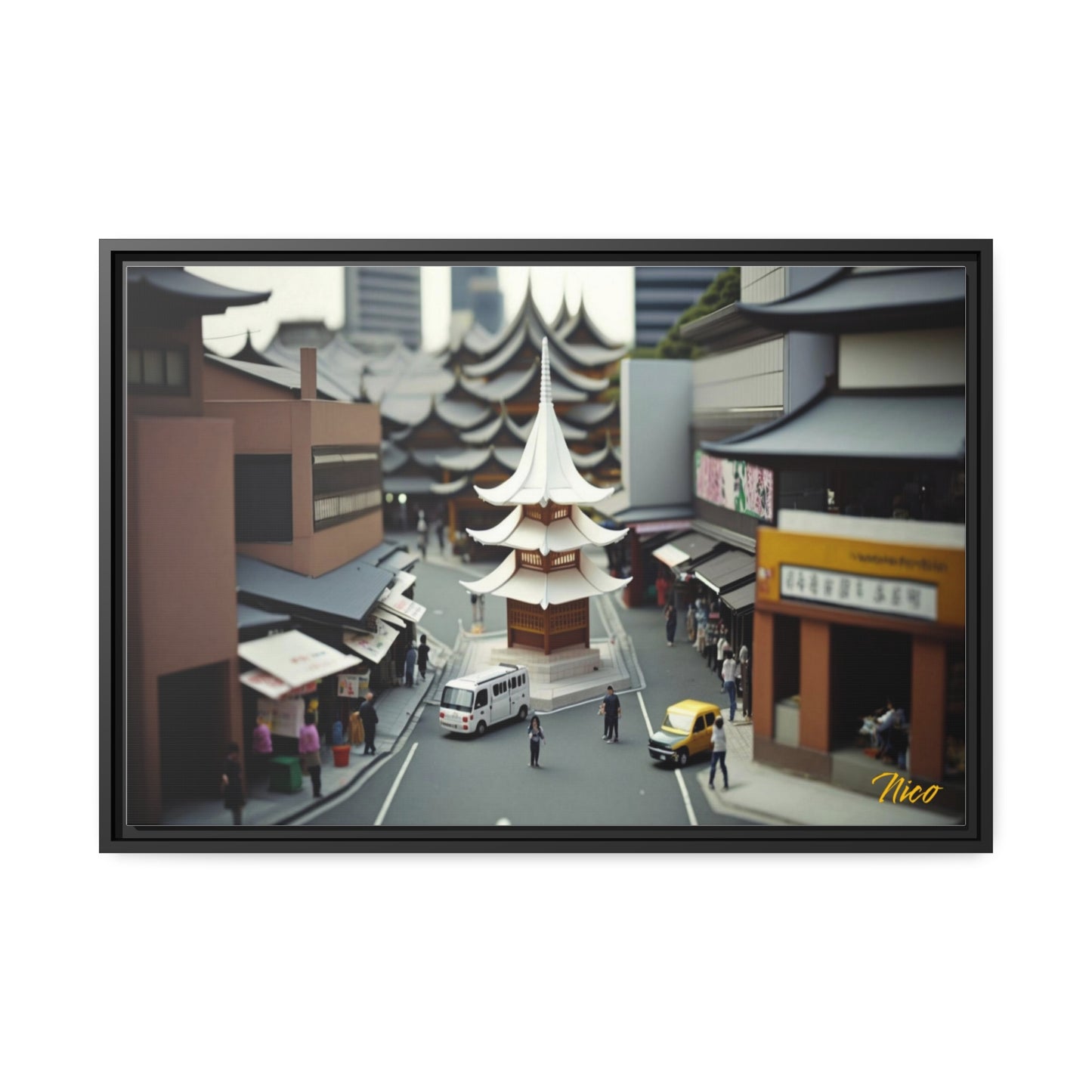 Eastern Metropolis Series Print #10 - Impression sur toile encadrée noire