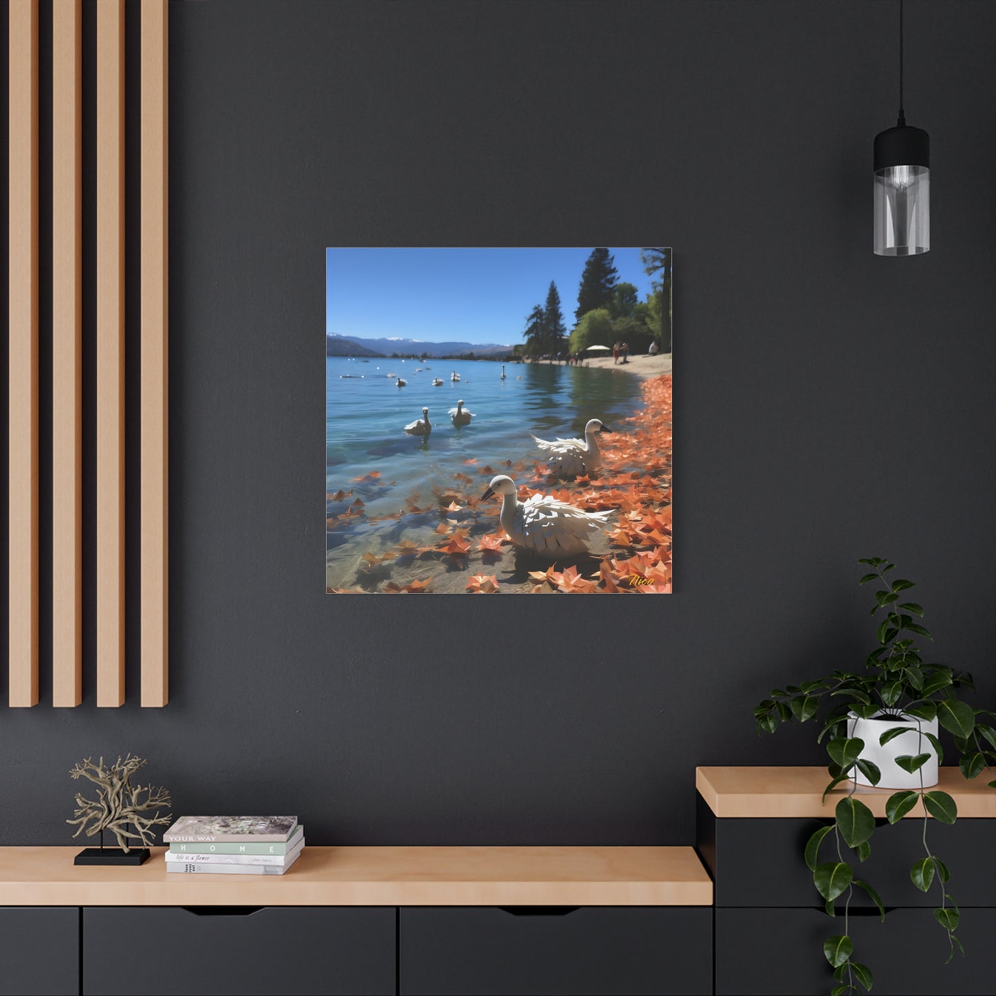 Atop The Mountain Lakeshore Series Print #2 - Streched Matte Canvas Print, 1.25" Thick