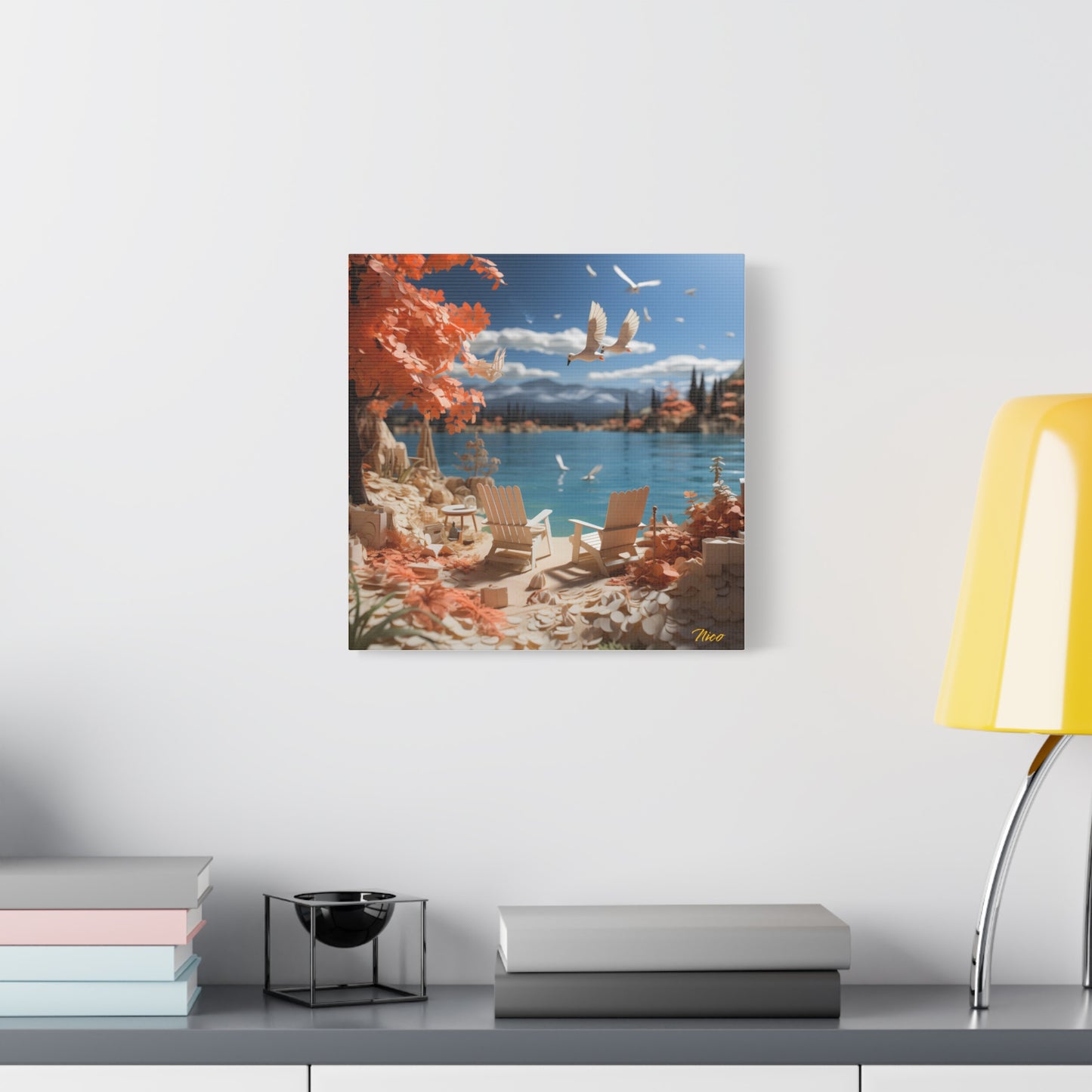 Atop The Mountain Lakeshore Series Print #10 - Streched Matte Canvas Print, 1.25" Thick