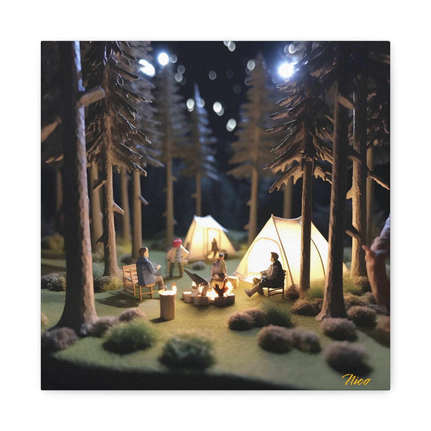 Under The Starry Skies Series Print #7 - Streched Matte Canvas Print, 1.25" Thick
