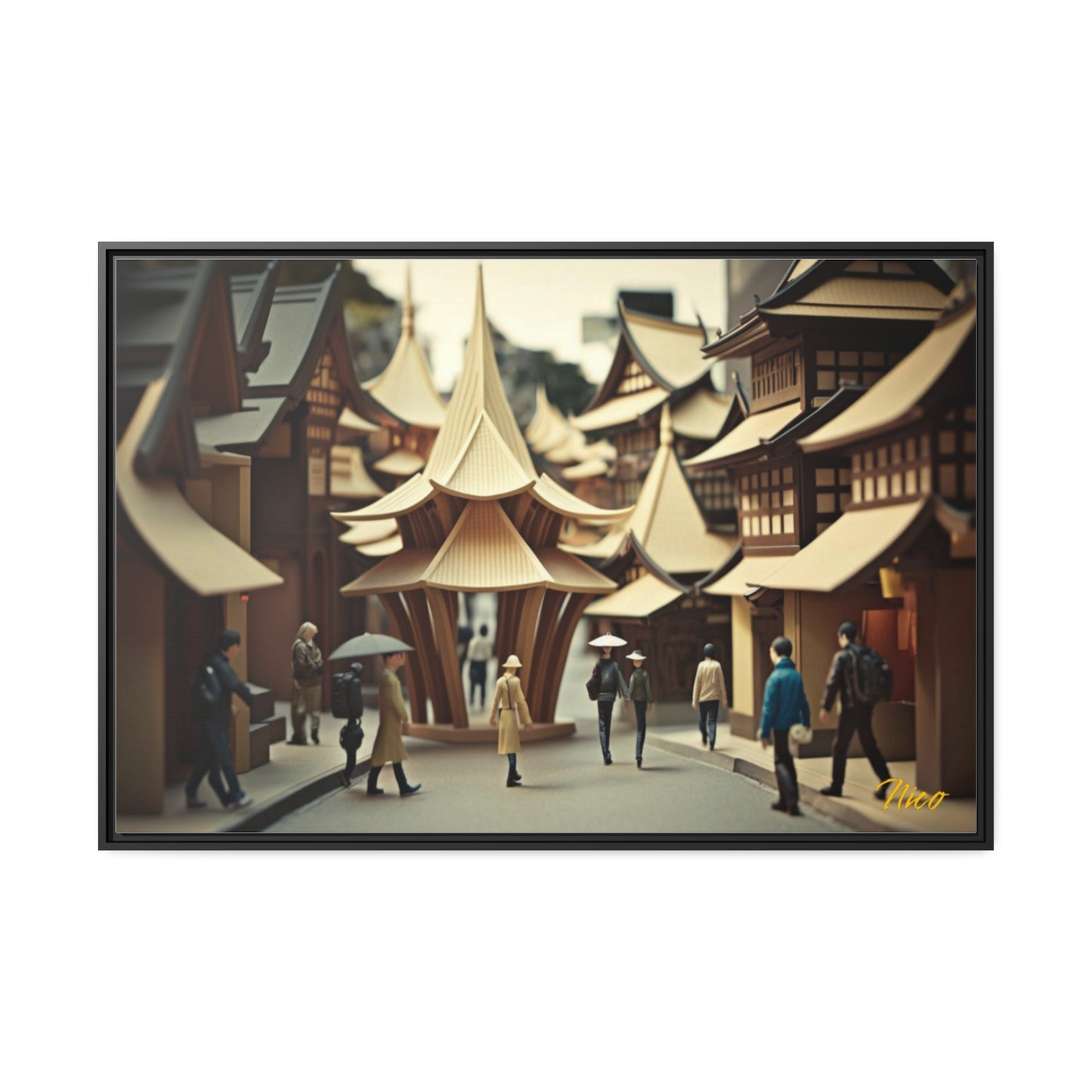 Via The Metropolis Series Print #4 - Extended Black Framed Canvas Print