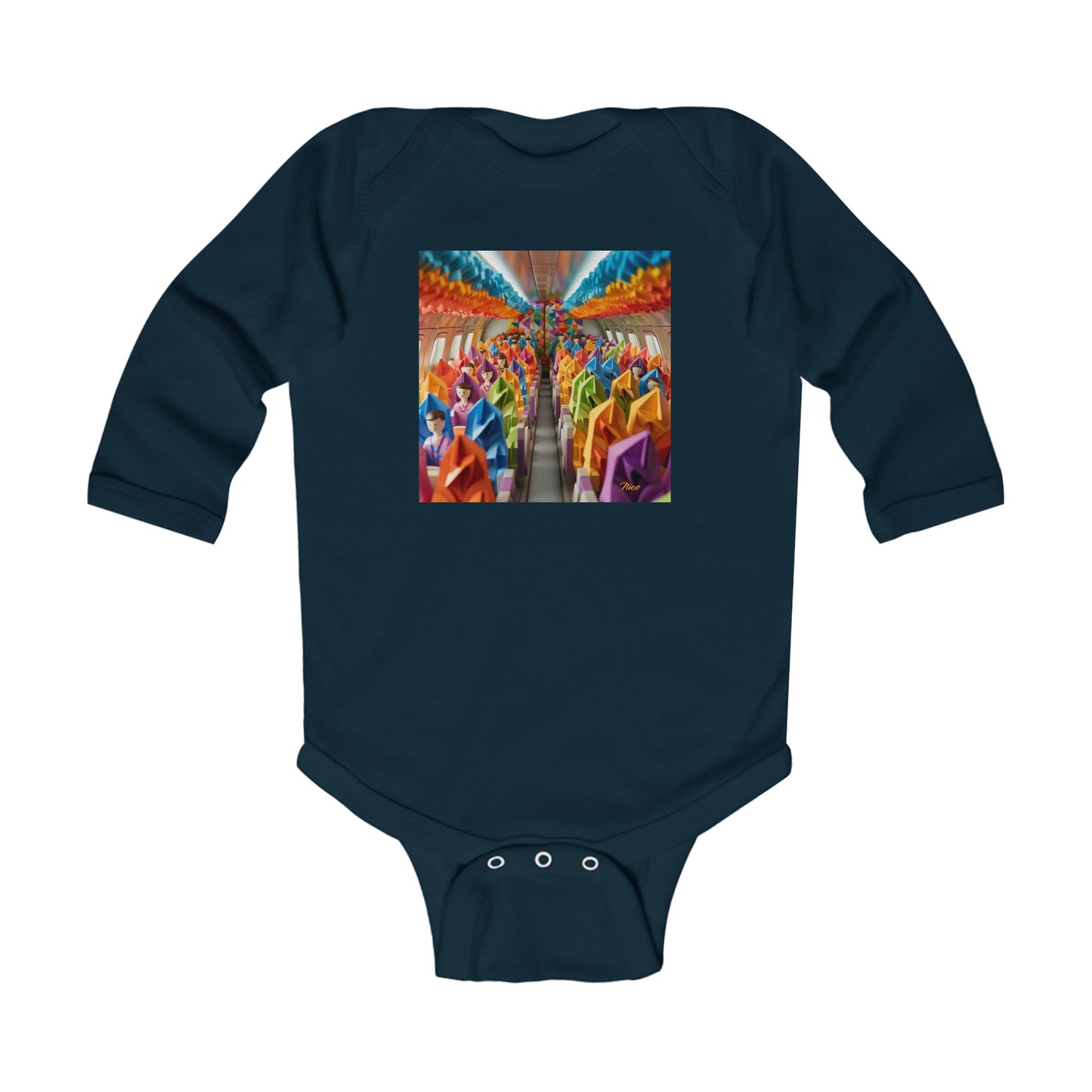Frequent Flyer Miles Series Print #8 Infant Long Sleeve Bodysuit