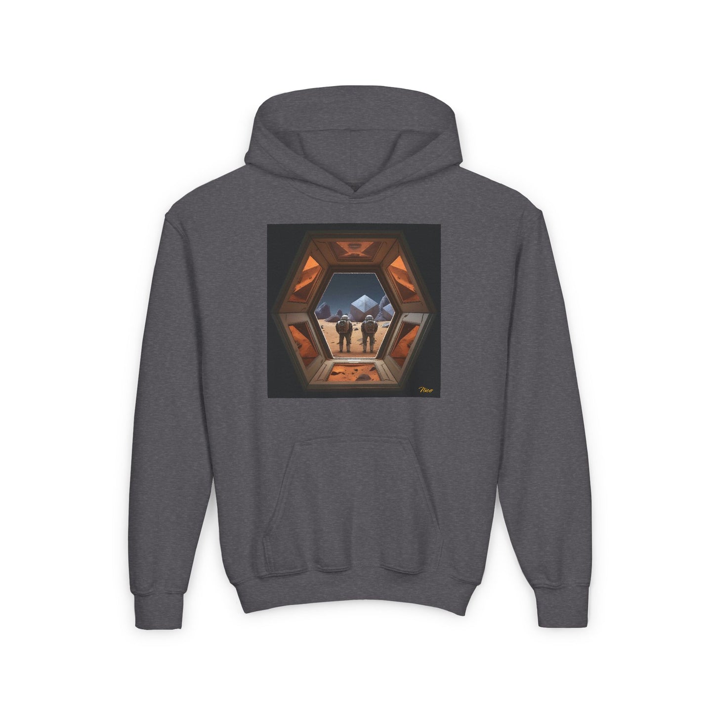 Elons' Dream Series Print #6 Youth Heavy Blend Hooded Sweatshirt