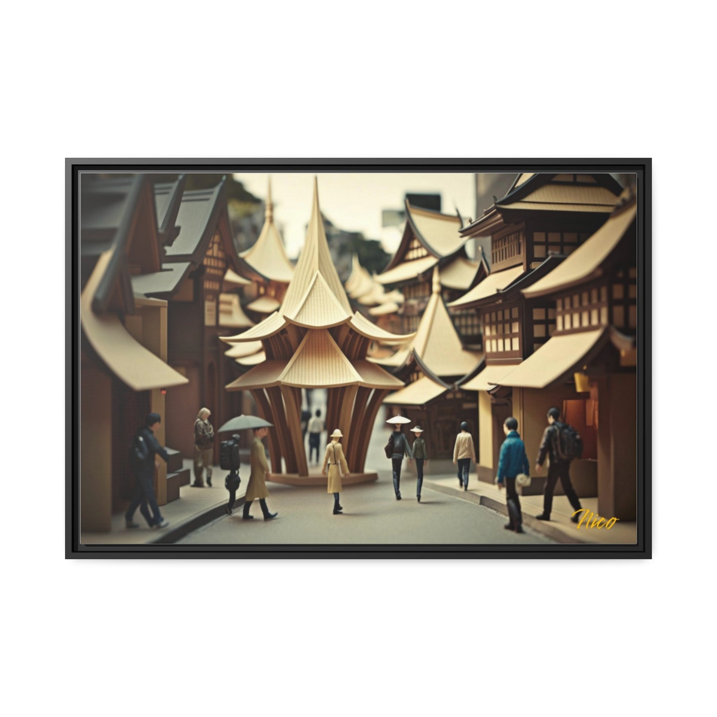 Via The Metropolis Series Print #4 - Extended Black Framed Canvas Print