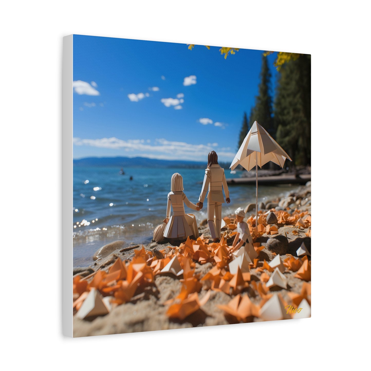 Atop The Mountain Lakeshore Series Print #5 - Streched Matte Canvas Print, 1.25" Thick