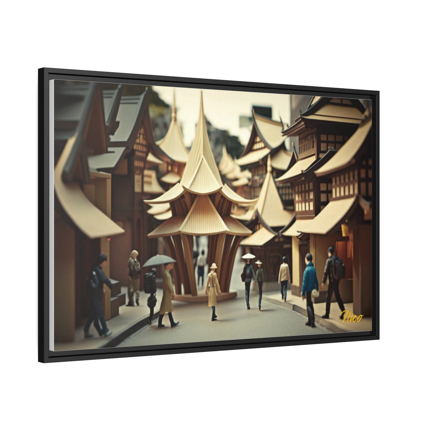 Via The Metropolis Series Print #4 - Extended Black Framed Canvas Print