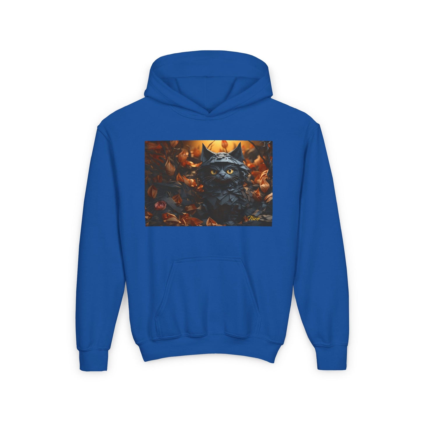 Halloween 2024 Series Print #2 "The Kitty Of Evil!" Youth Heavy Blend Hooded Sweatshirt