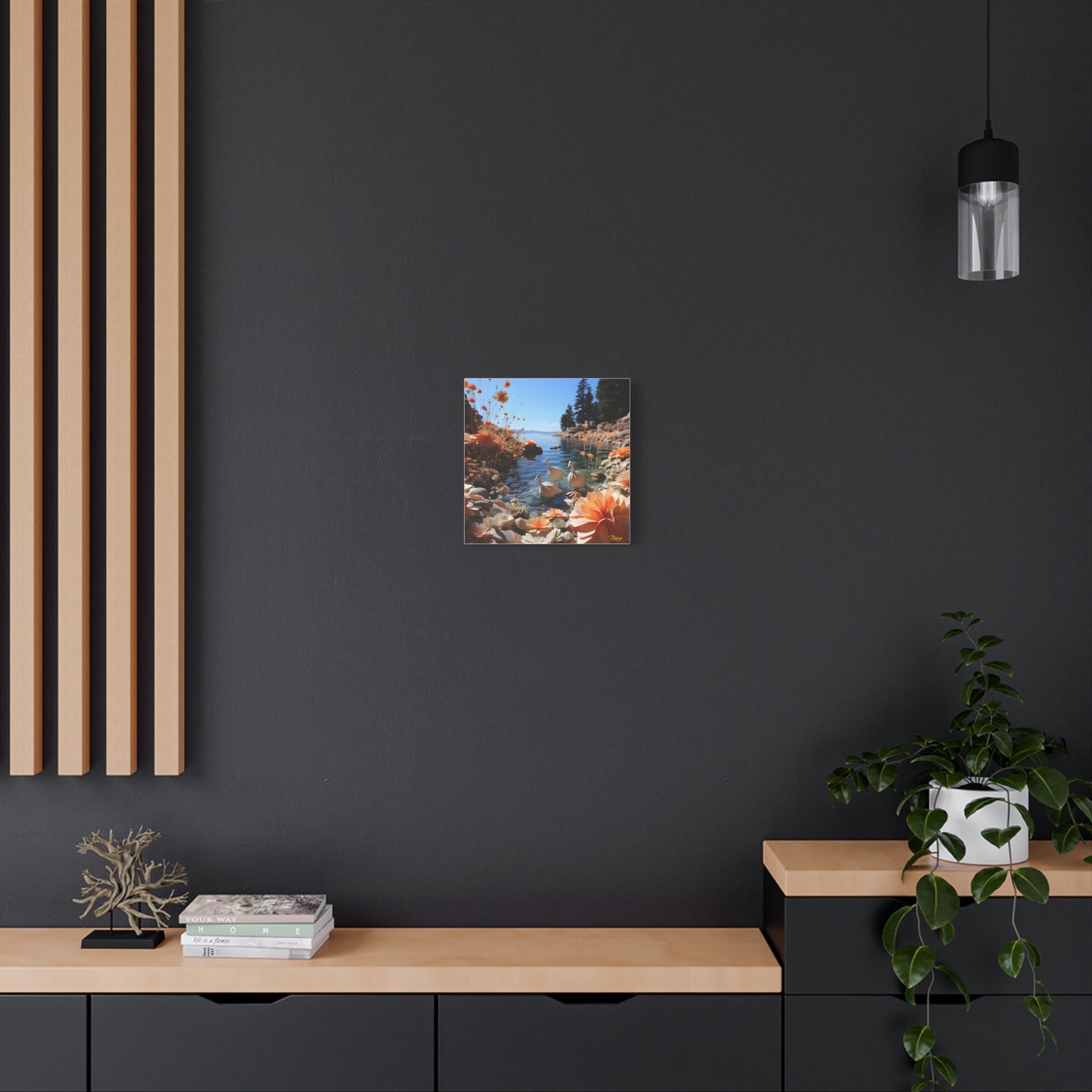Atop The Mountain Lakeshore Series Print #4 - Streched Matte Canvas Print, 1.25" Thick