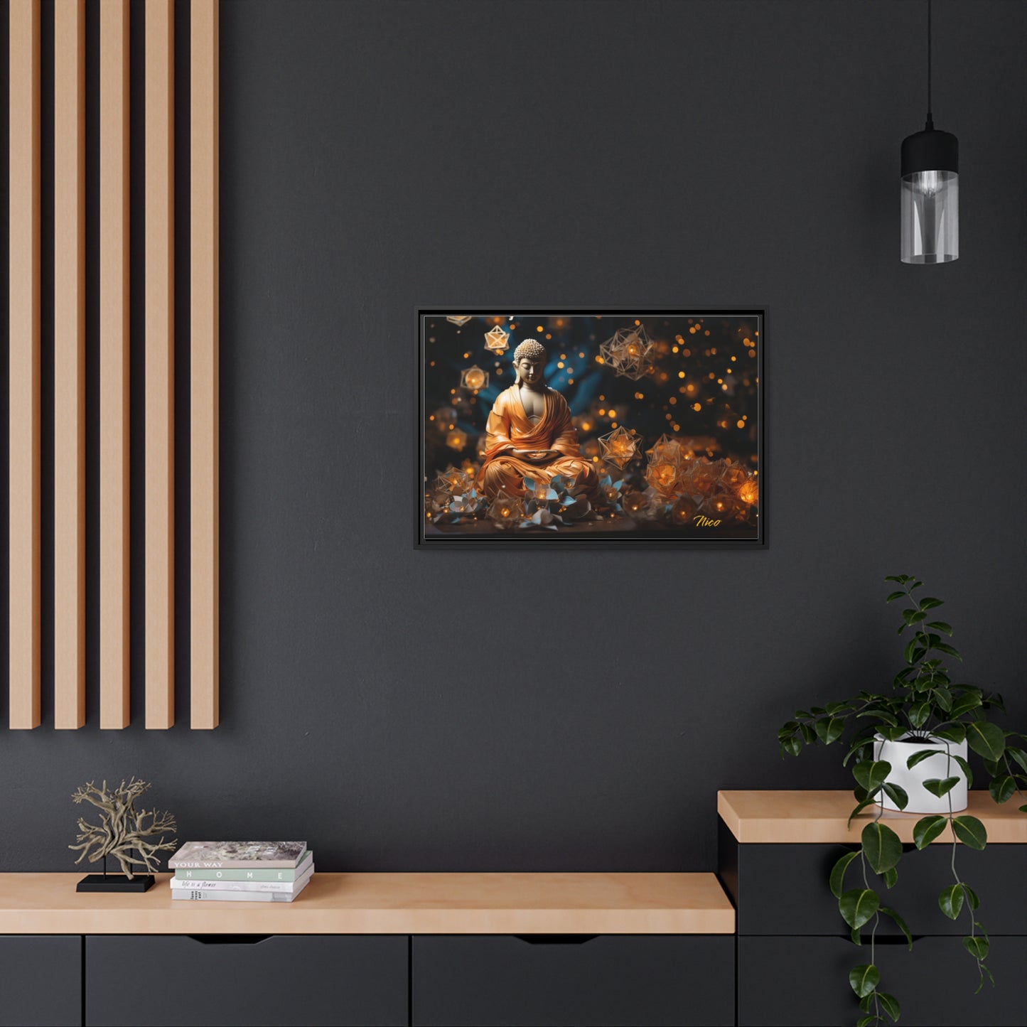 Ascending Buddha Series Print #8 - Black Framed Canvas Print