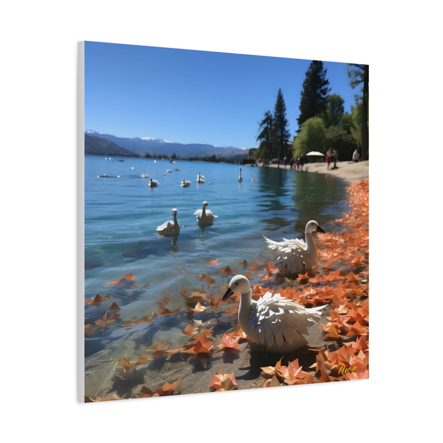 Atop The Mountain Lakeshore Series Print #2 - Streched Matte Canvas Print, 1.25" Thick
