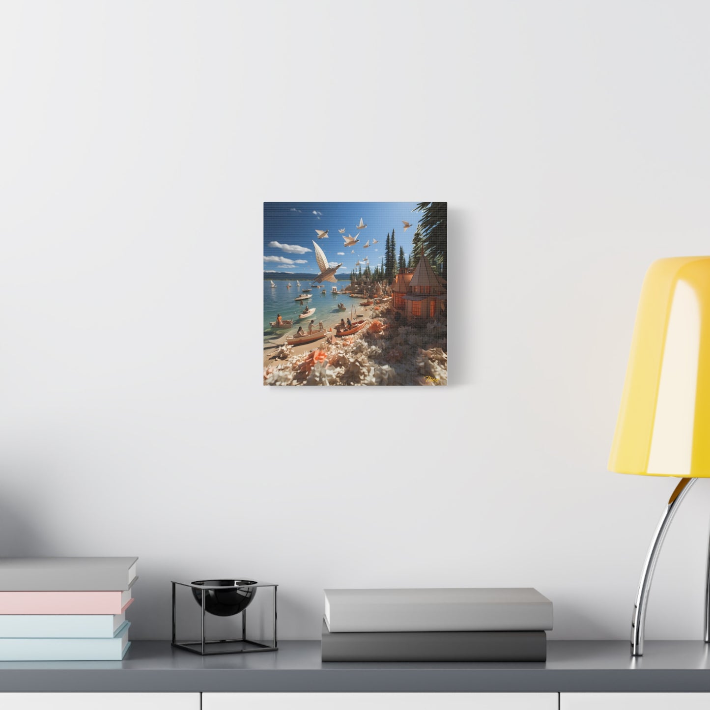 Atop The Mountain Lakeshore Series Print #6 - Streched Matte Canvas Print, 1.25" Thick
