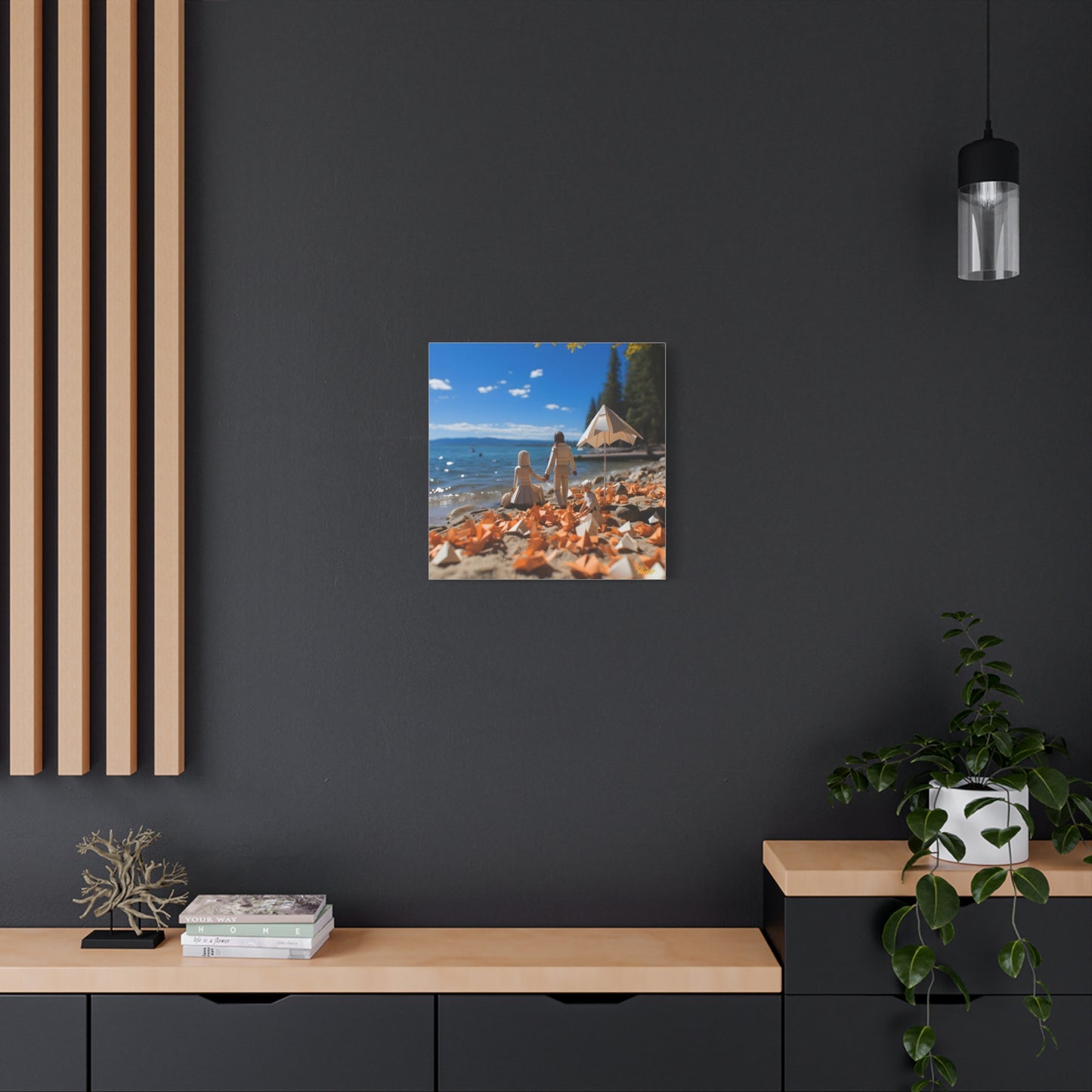 Atop The Mountain Lakeshore Series Print #5 - Streched Matte Canvas Print, 1.25" Thick