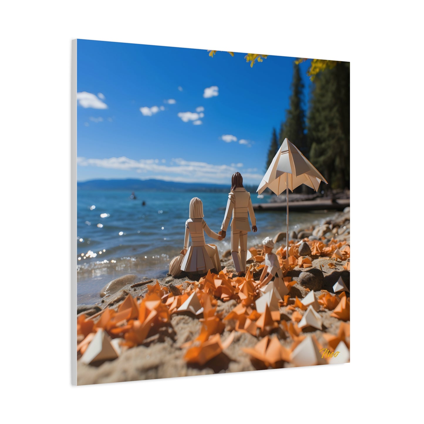 Atop The Mountain Lakeshore Series Print #5 - Streched Matte Canvas Print, 1.25" Thick