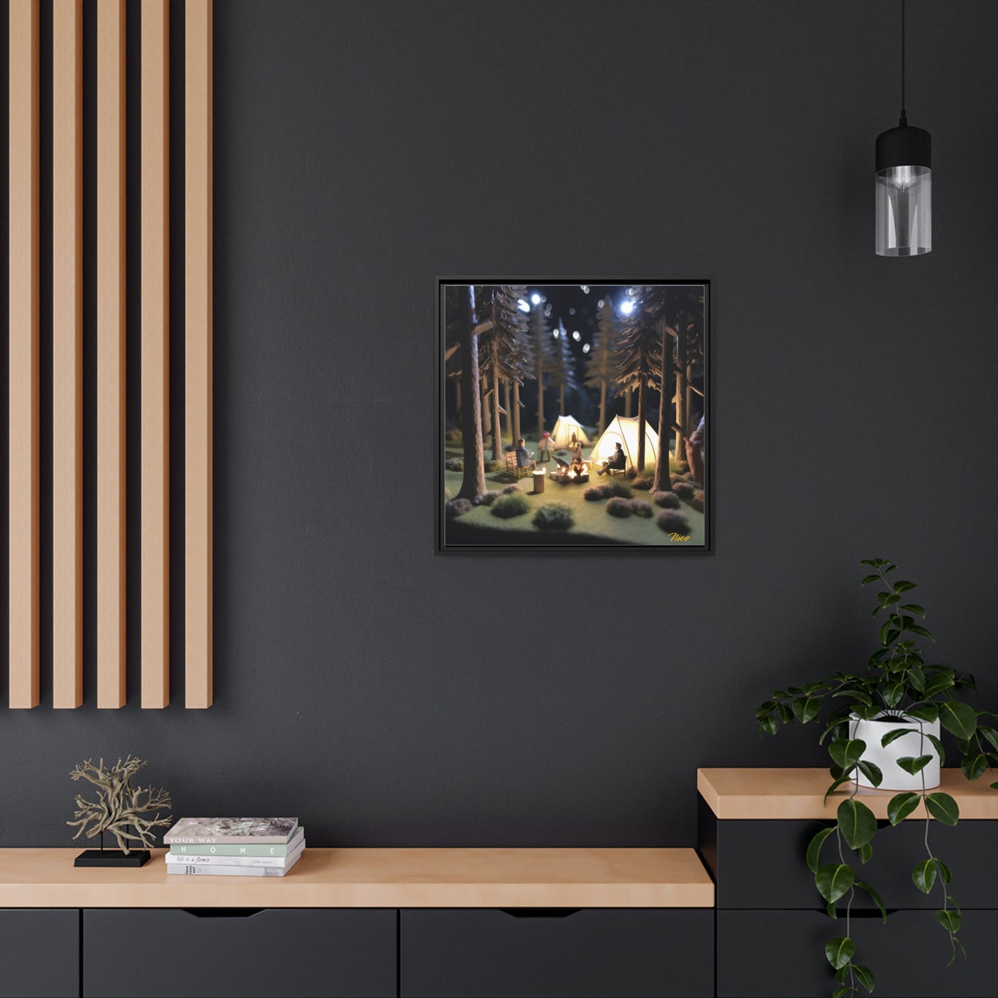 Under The Starry Skies Series Print #7 - Black Framed Canvas Print