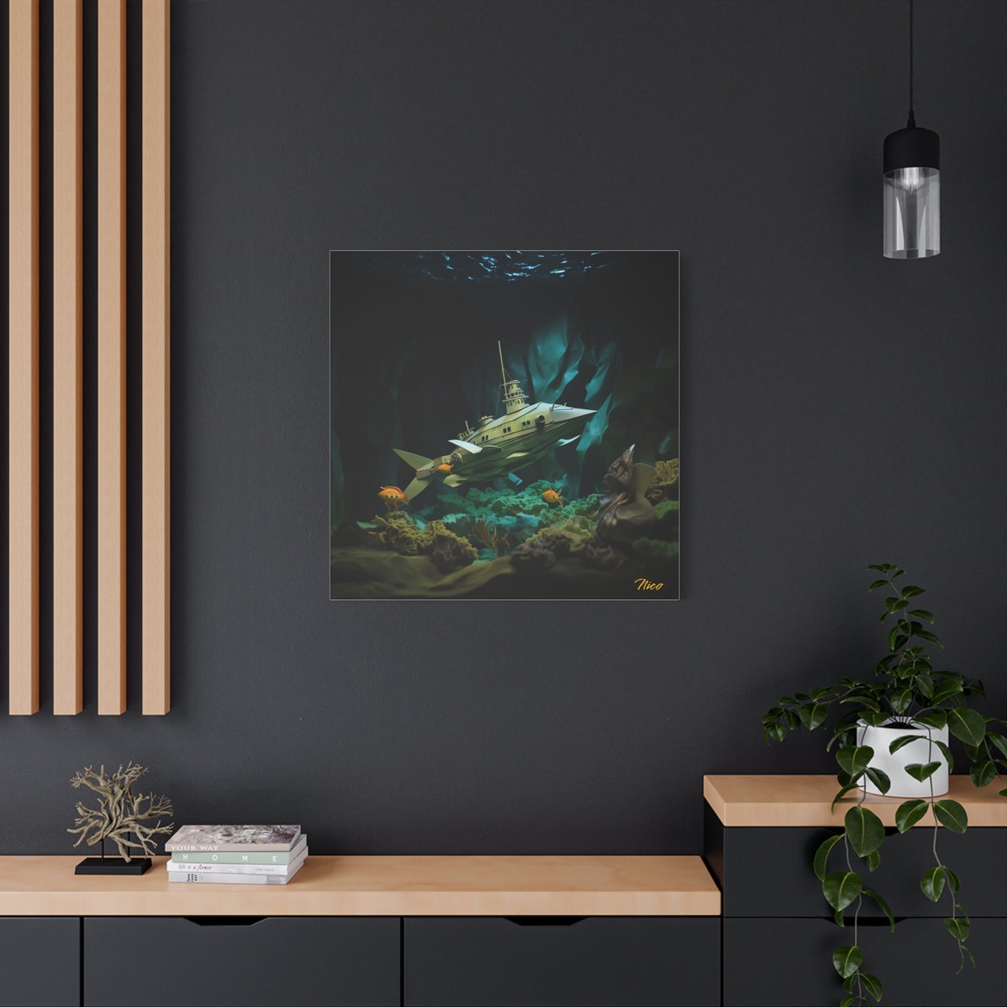20,000 Leagues Under The Sea Series Print #8 - Streched Matte Canvas Print, 1.25" Thick