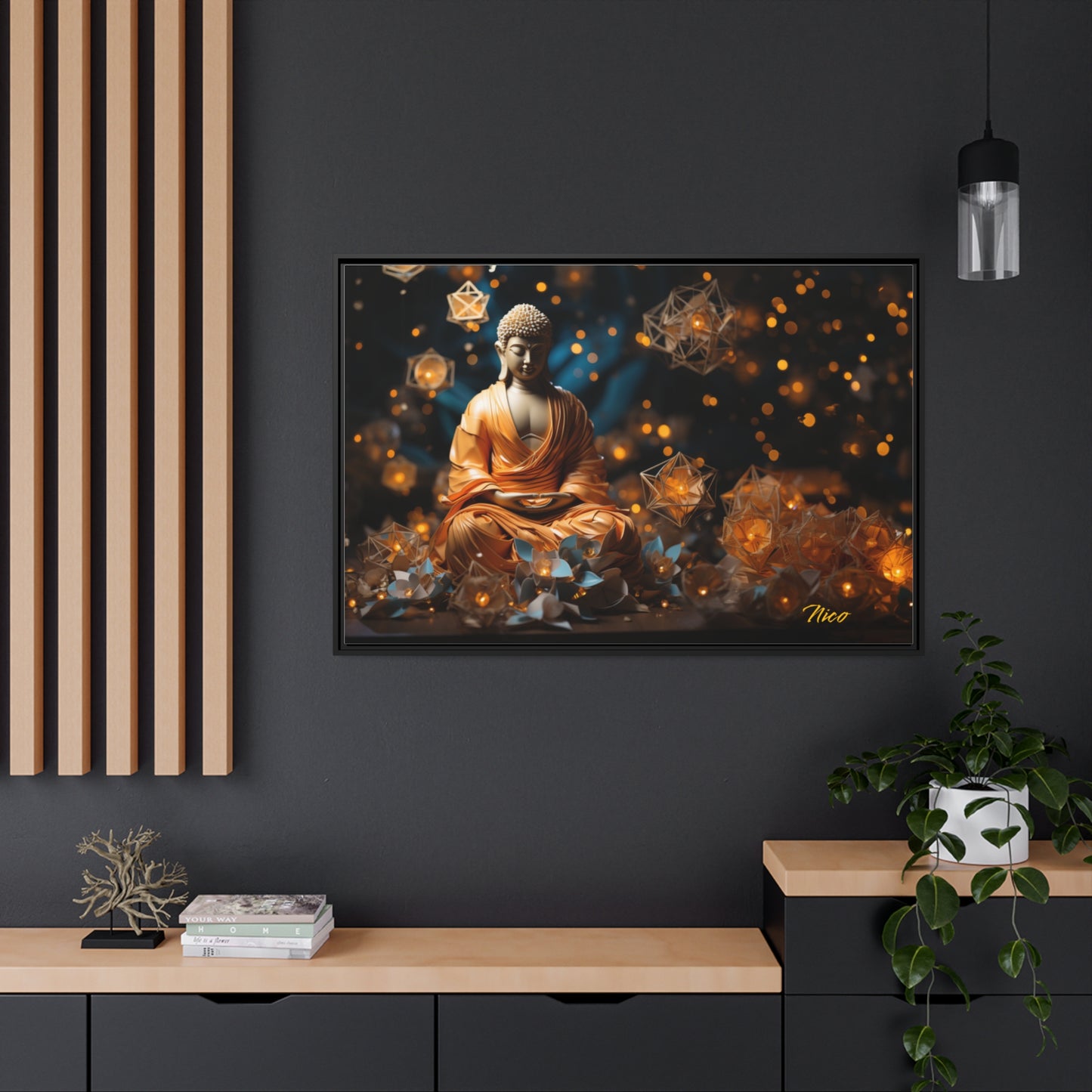 Ascending Buddha Series Print #8 - Black Framed Canvas Print