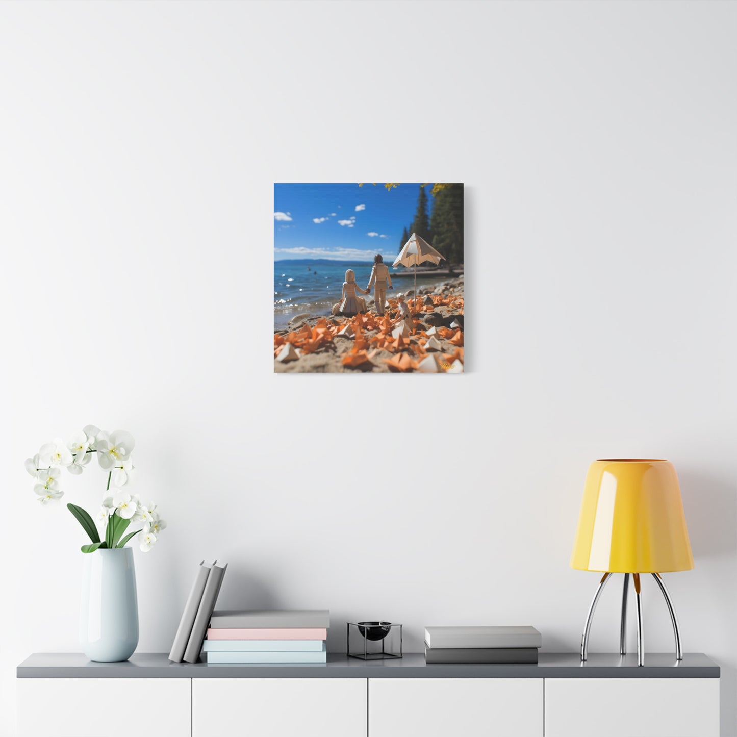 Atop The Mountain Lakeshore Series Print #5 - Streched Matte Canvas Print, 1.25" Thick