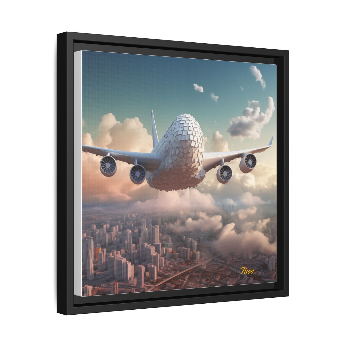 Frequent Flyer Miles Series Print #1 - Black Framed Canvas Print