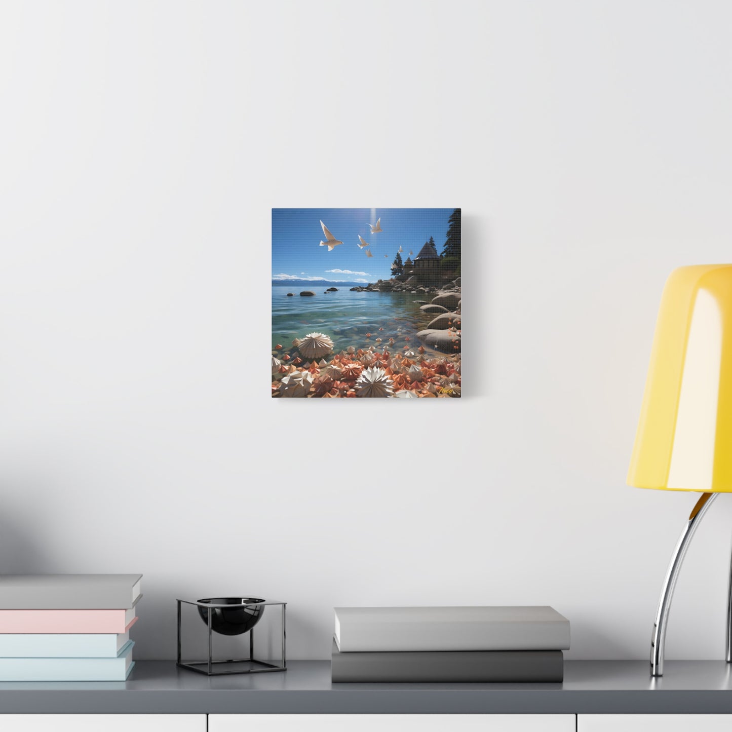 Atop The Mountain Lakeshore Series Print #3 - Streched Matte Canvas Print, 1.25" Thick