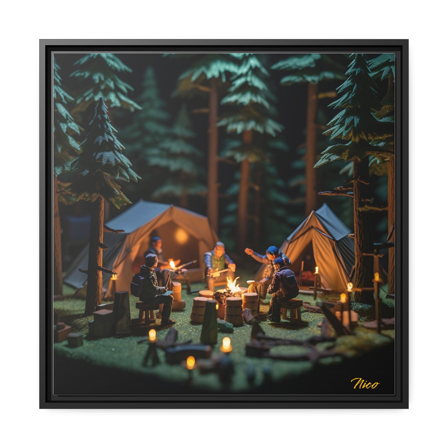 Under The Starry Skies Series Print #10 - Black Framed Canvas Print