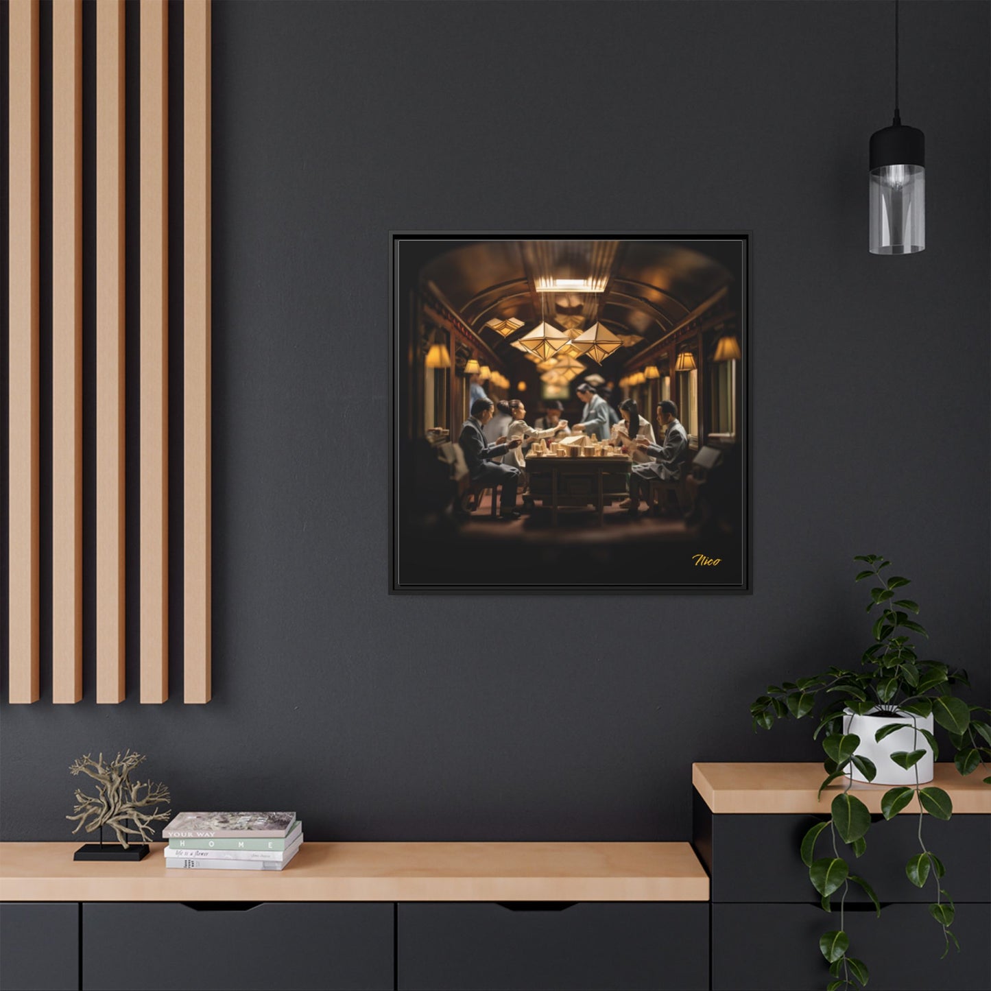 オリエント急行シリーズ プリント #6 - ブラック フレーム キャンバス プリント