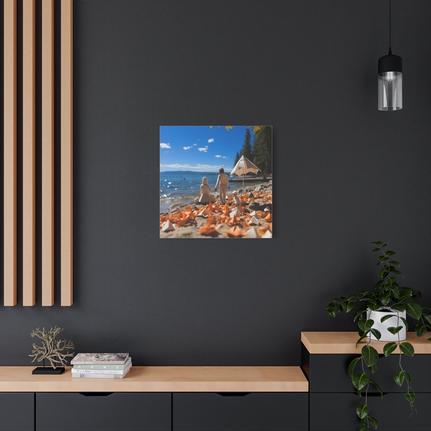 Atop The Mountain Lakeshore Series Print #5 - Streched Matte Canvas Print, 1.25" Thick