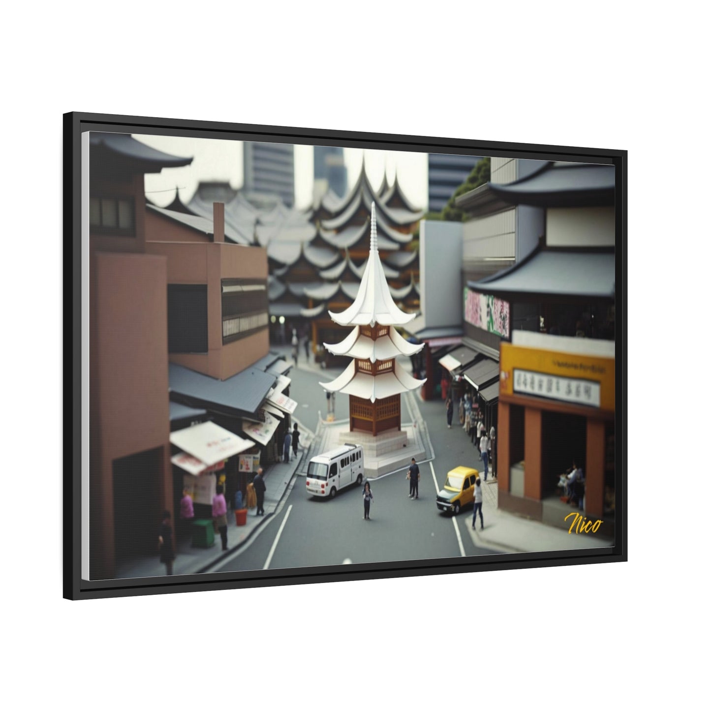 Eastern Metropolis Series Print #10 - Impression sur toile encadrée noire