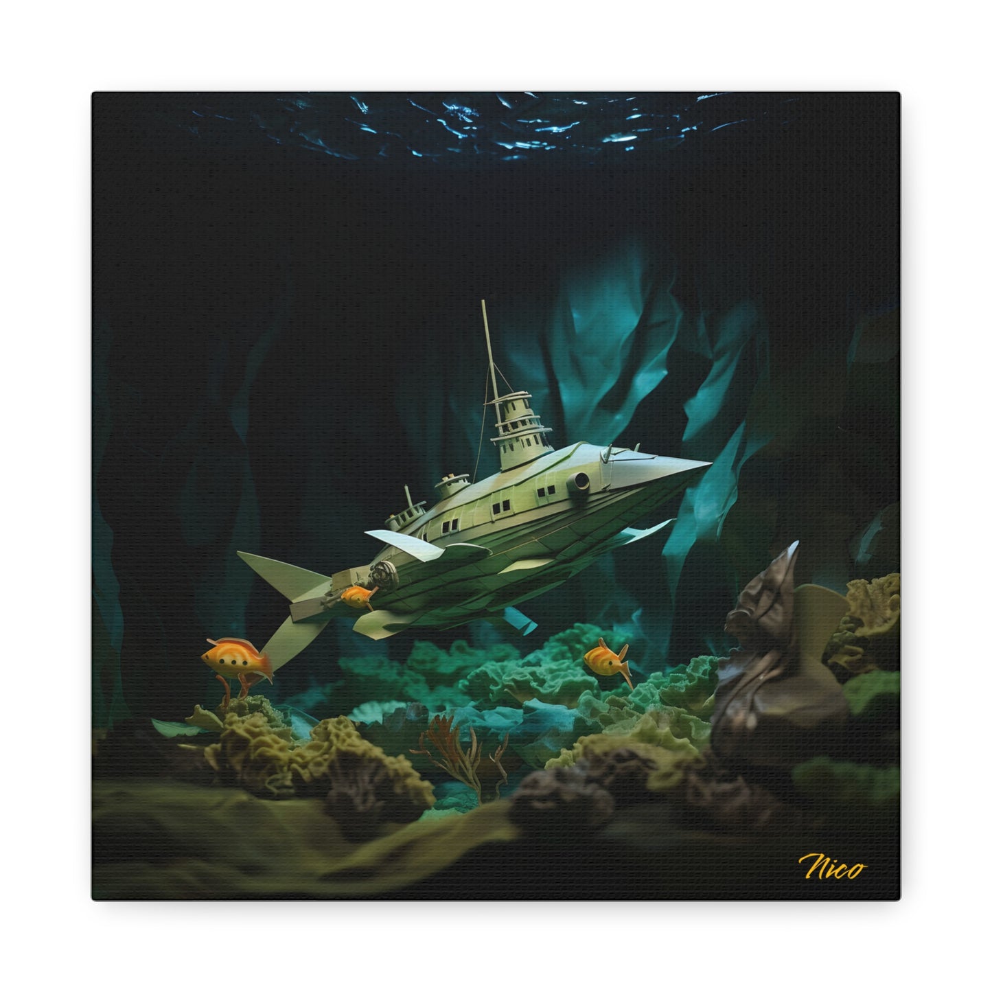 20,000 Leagues Under The Sea Series Print #8 - Streched Matte Canvas Print, 1.25" Thick