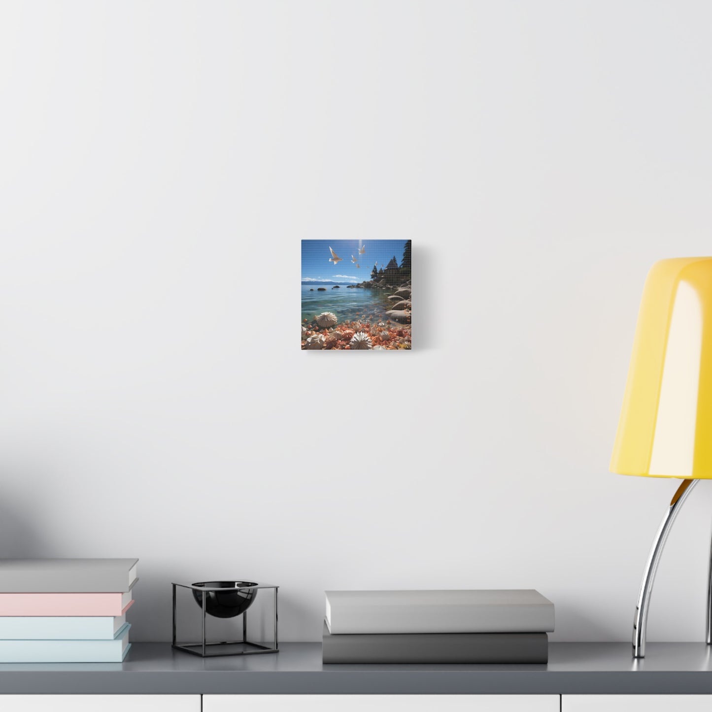Atop The Mountain Lakeshore Series Print #3 - Streched Matte Canvas Print, 1.25" Thick