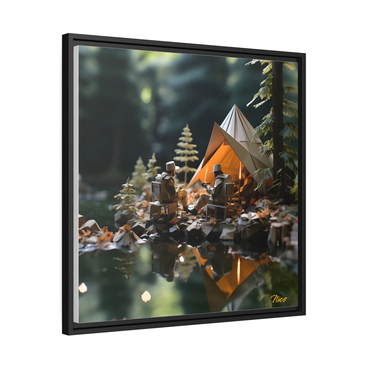 Relaxing By The Brook Series Print #10 - Impression sur toile encadrée noire