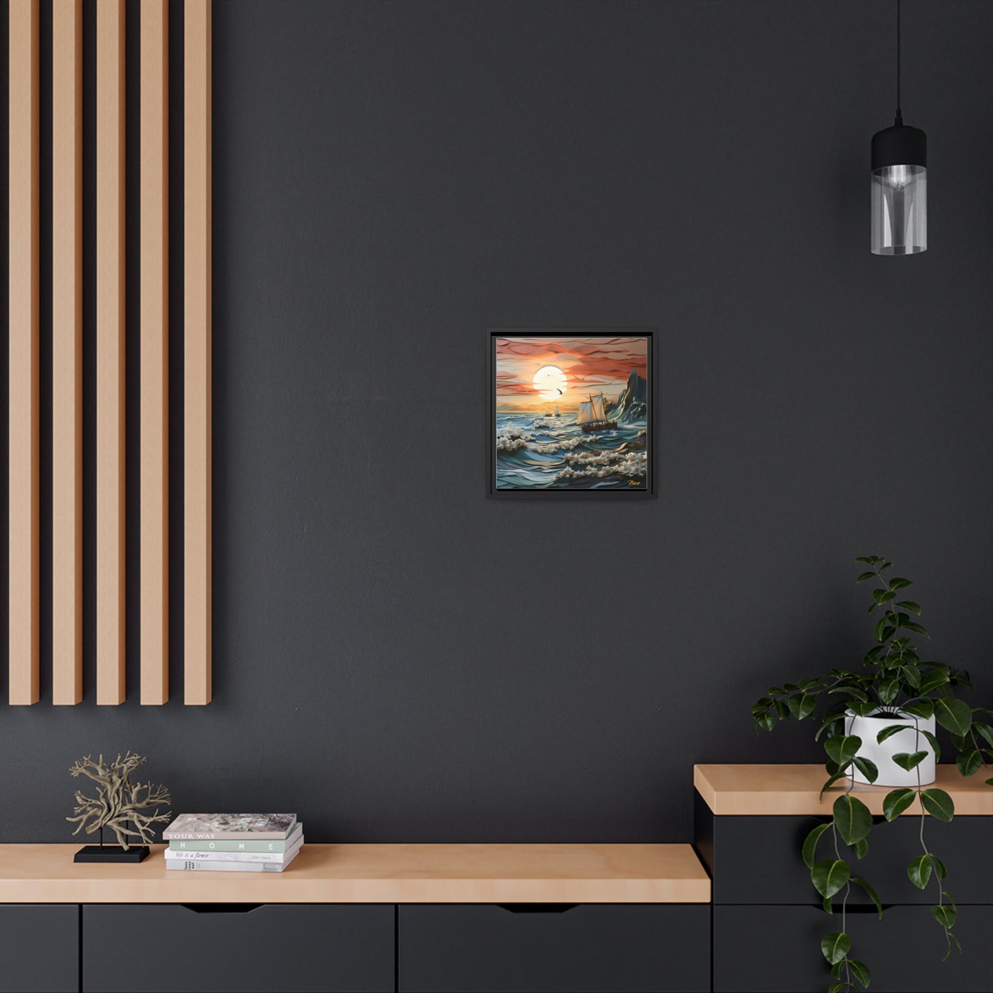 Into The Sunset Series Print #6 - Black Framed Canvas Print