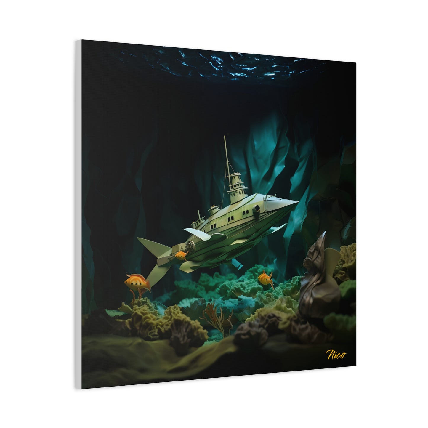 20,000 Leagues Under The Sea Series Print #8 - Streched Matte Canvas Print, 1.25" Thick