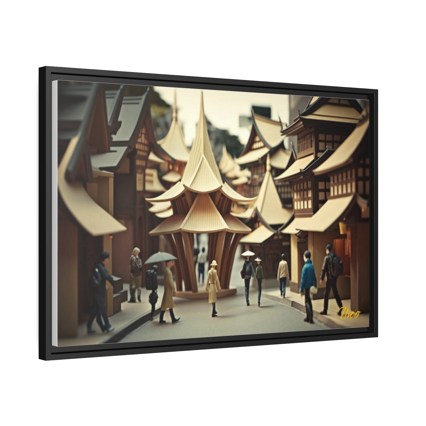 Via The Metropolis Series Print #4 - Extended Black Framed Canvas Print