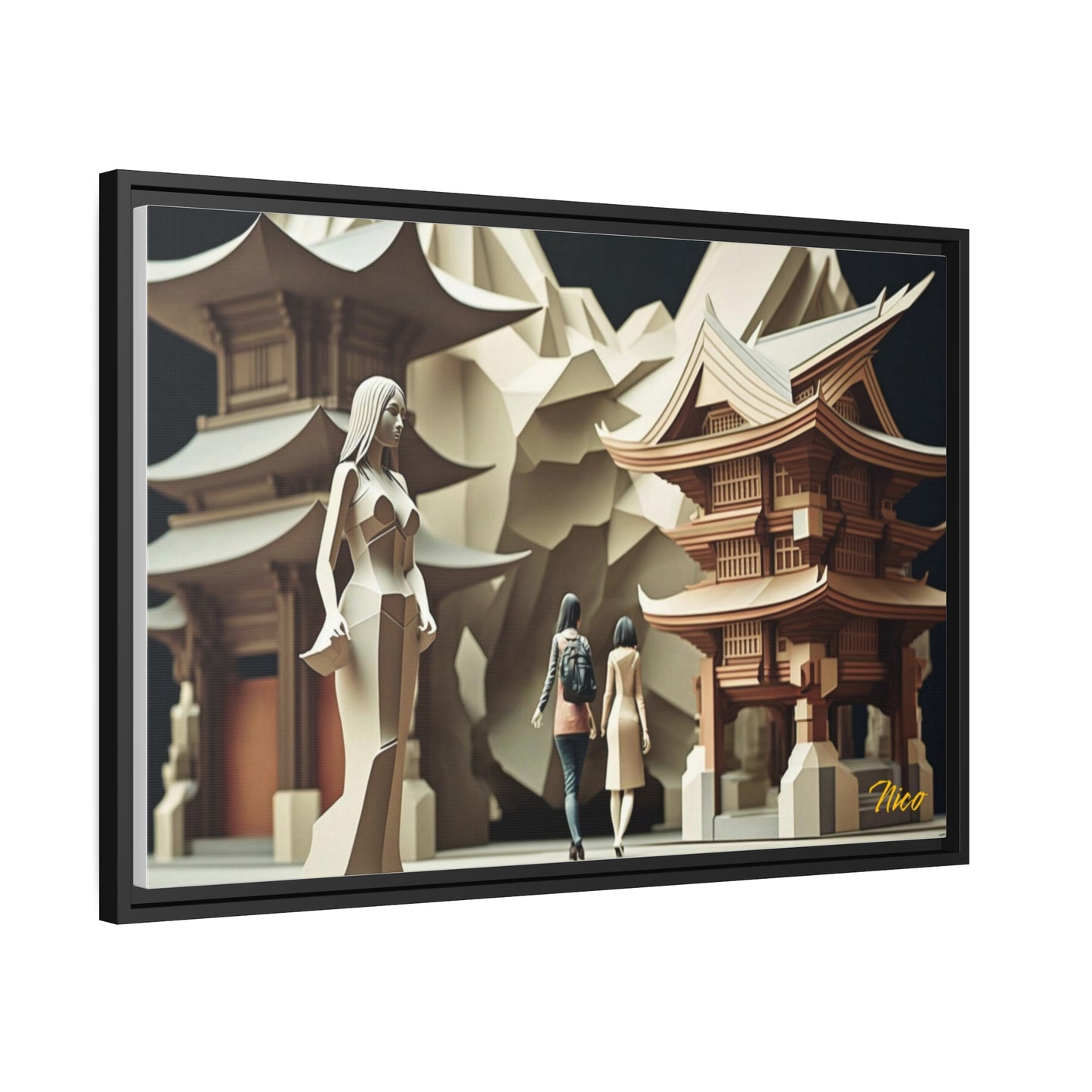 Eastern Metropolis Series Print #2 - Impression sur toile encadrée noire