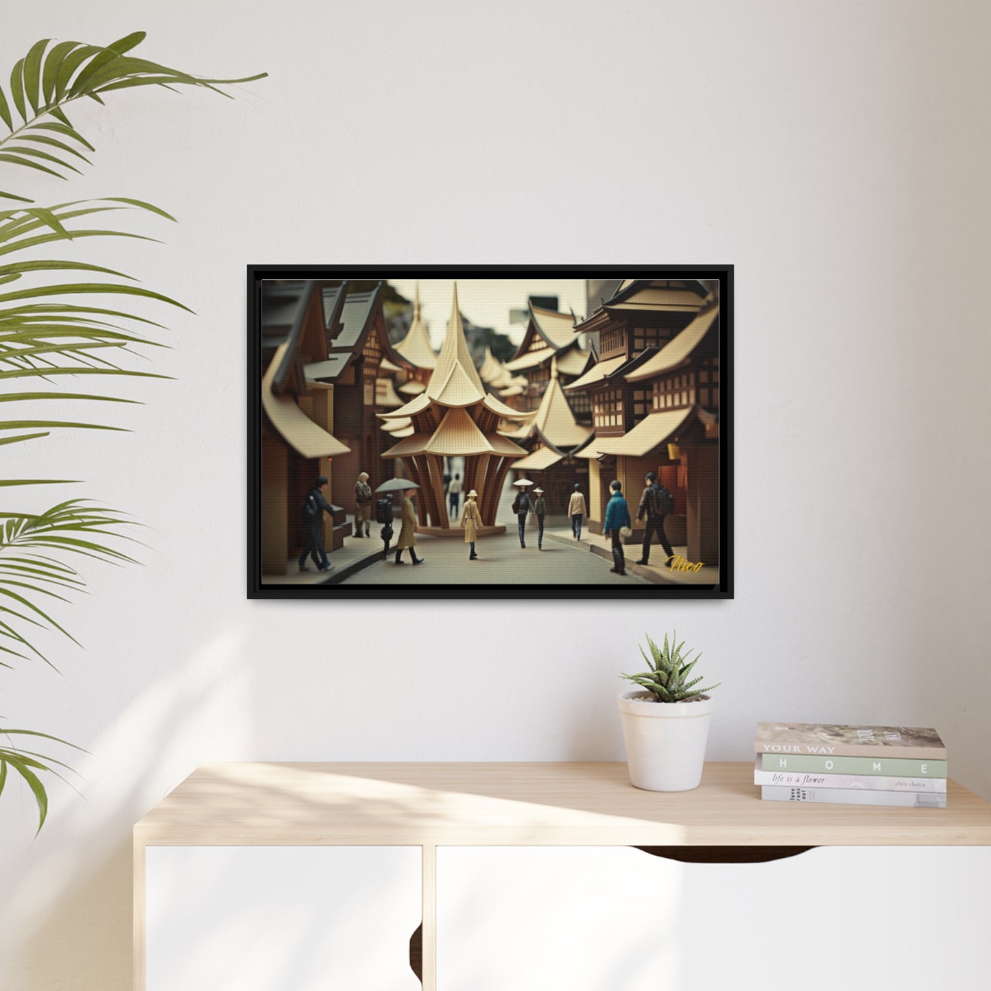 Via The Metropolis Series Print #4 - Extended Black Framed Canvas Print