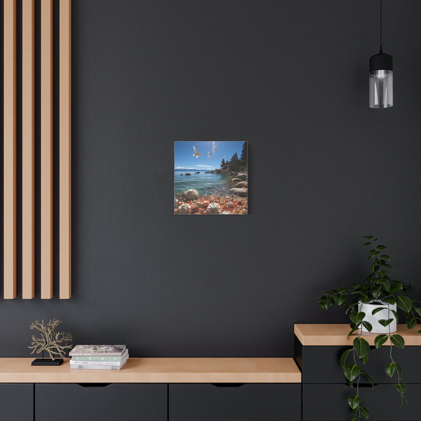 Atop The Mountain Lakeshore Series Print #3 - Streched Matte Canvas Print, 1.25" Thick