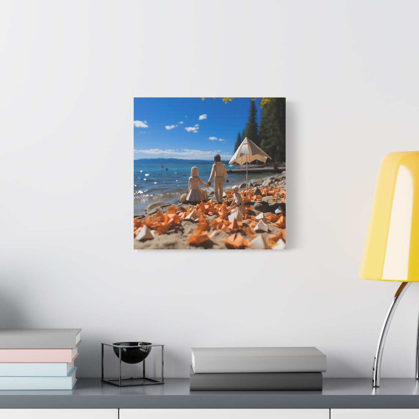 Atop The Mountain Lakeshore Series Print #5 - Streched Matte Canvas Print, 1.25" Thick