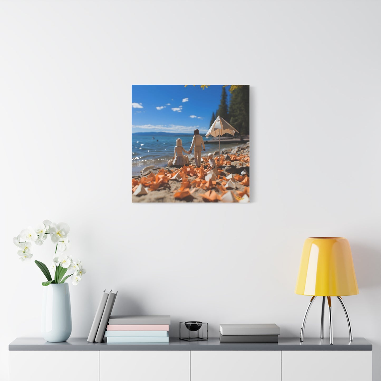 Atop The Mountain Lakeshore Series Print #5 - Streched Matte Canvas Print, 1.25" Thick