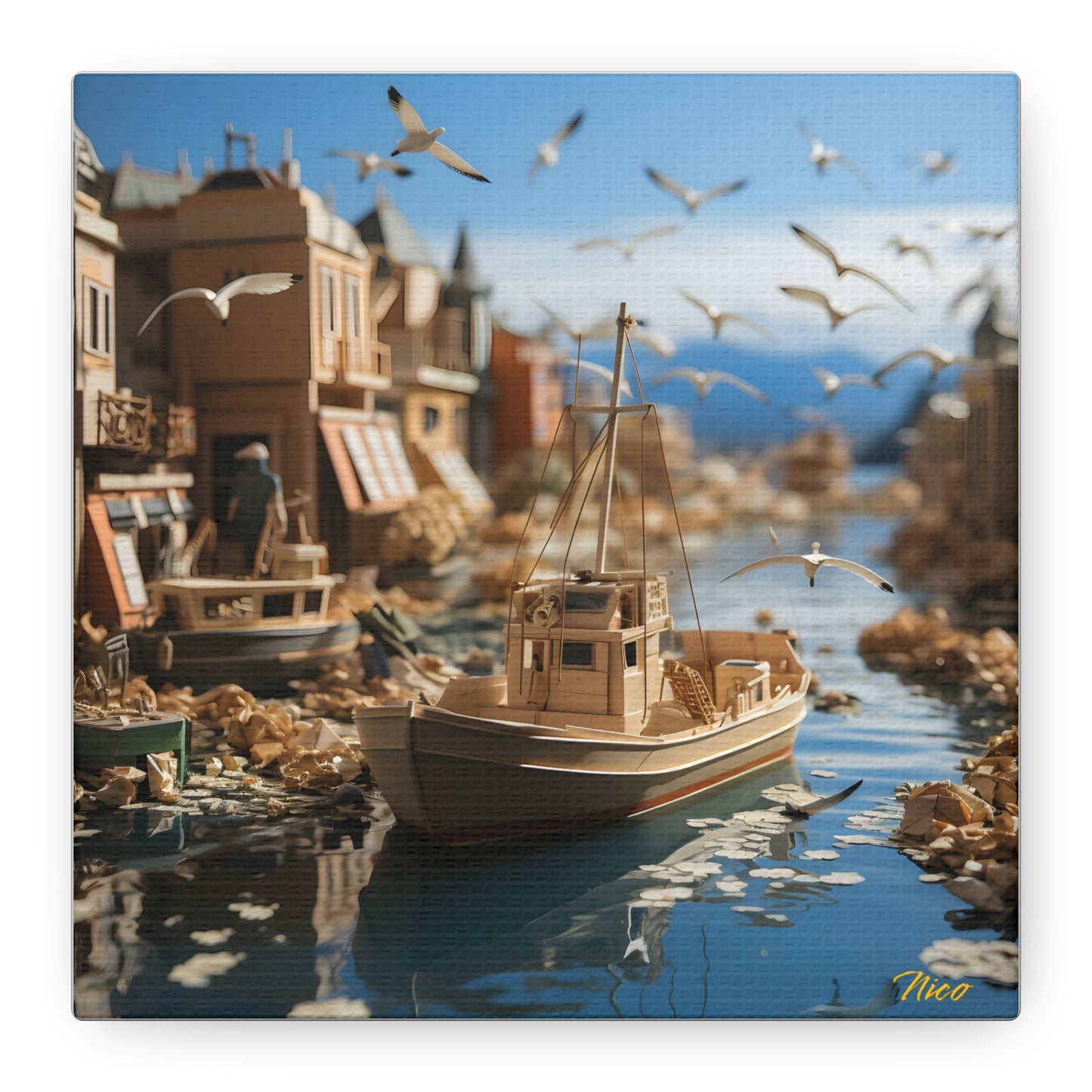 On The Docks By The Bay Series Print #3 - Streched Matte Canvas Print, 1.25" Thick