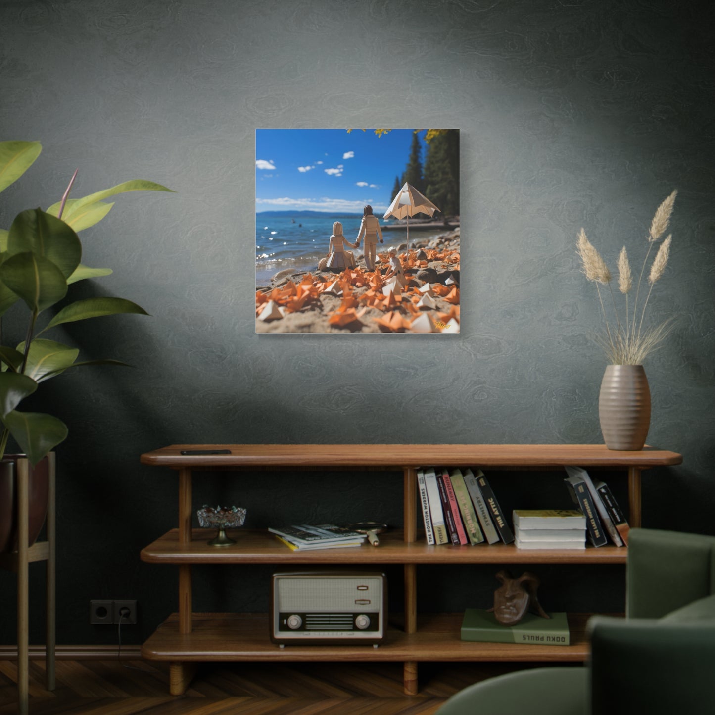 Atop The Mountain Lakeshore Series Print #5 - Streched Matte Canvas Print, 1.25" Thick
