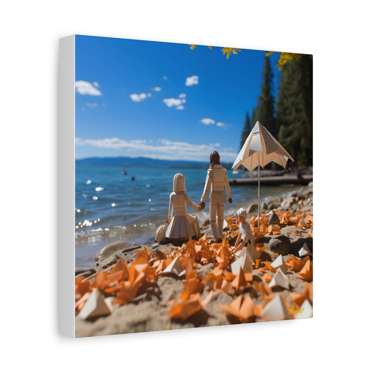 Atop The Mountain Lakeshore Series Print #5 - Streched Matte Canvas Print, 1.25" Thick