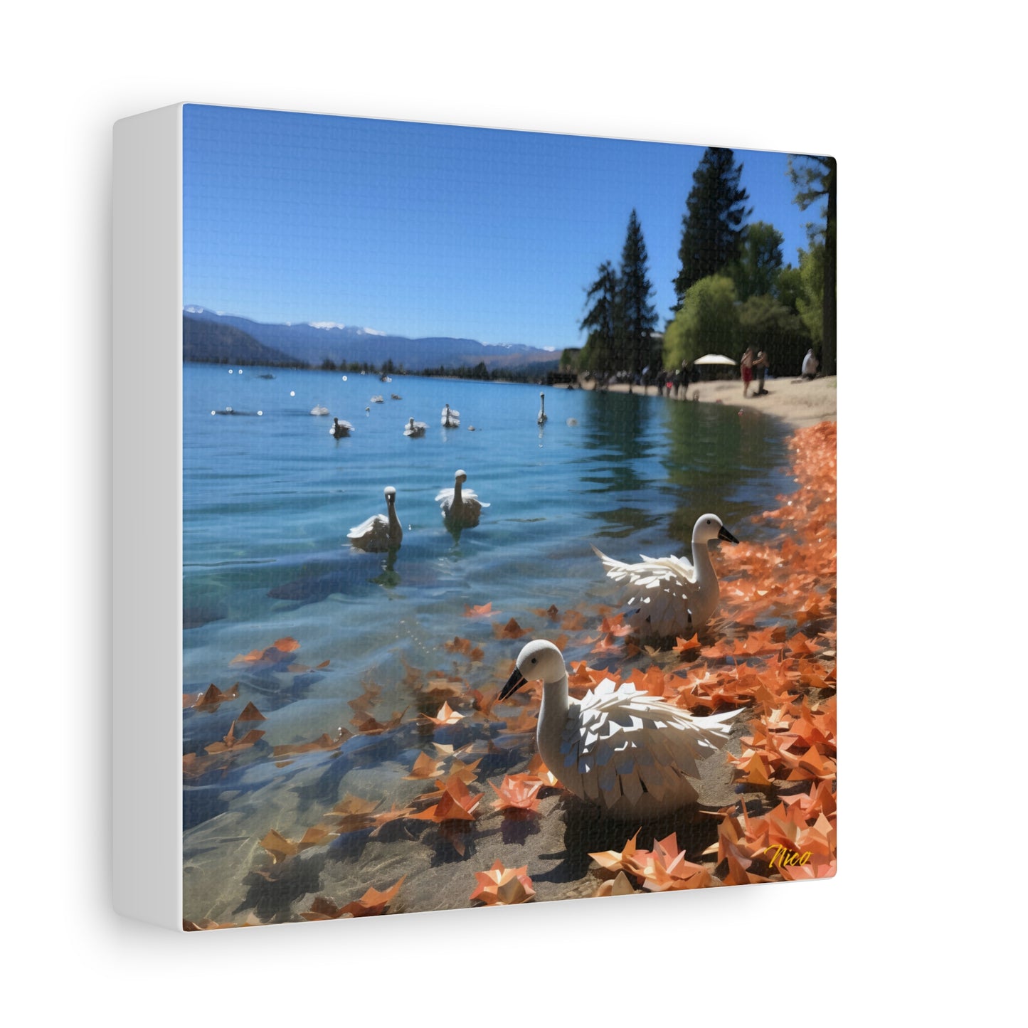 Atop The Mountain Lakeshore Series Print #2 - Streched Matte Canvas Print, 1.25" Thick