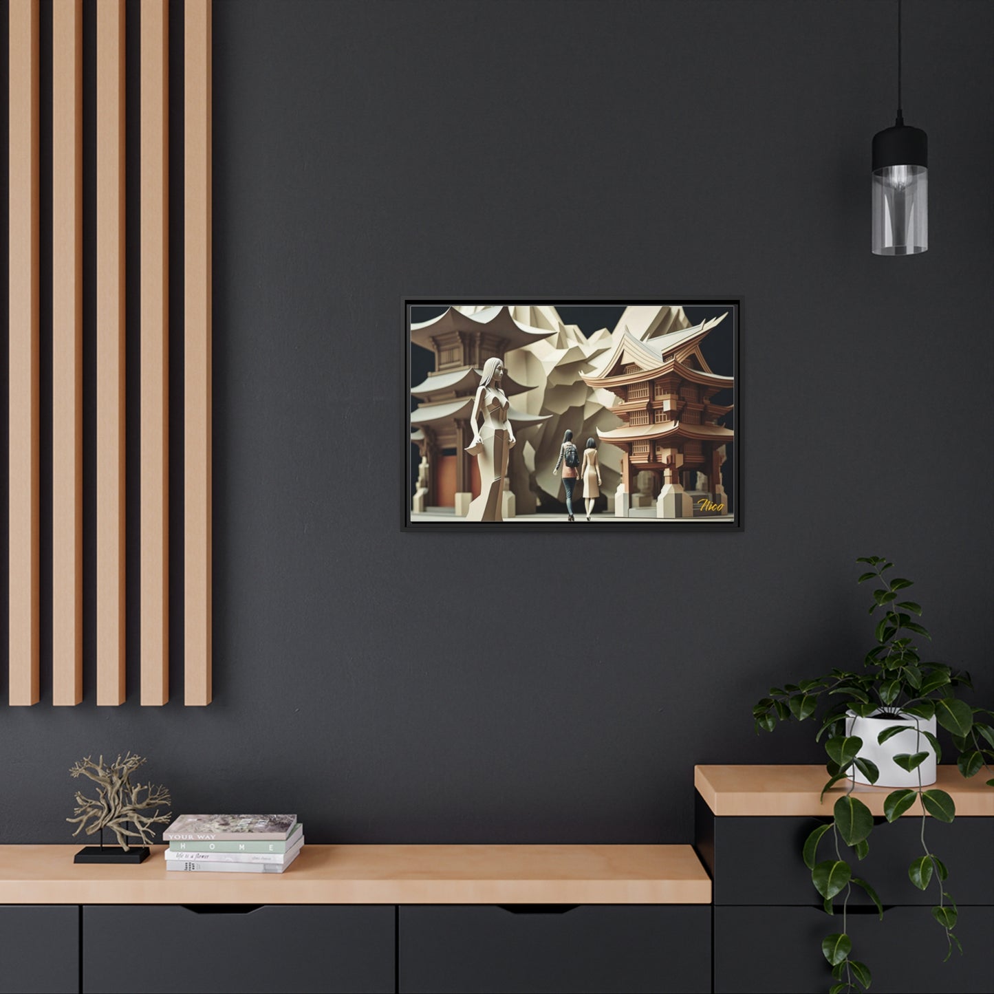Eastern Metropolis Series Print #2 - Impression sur toile encadrée noire