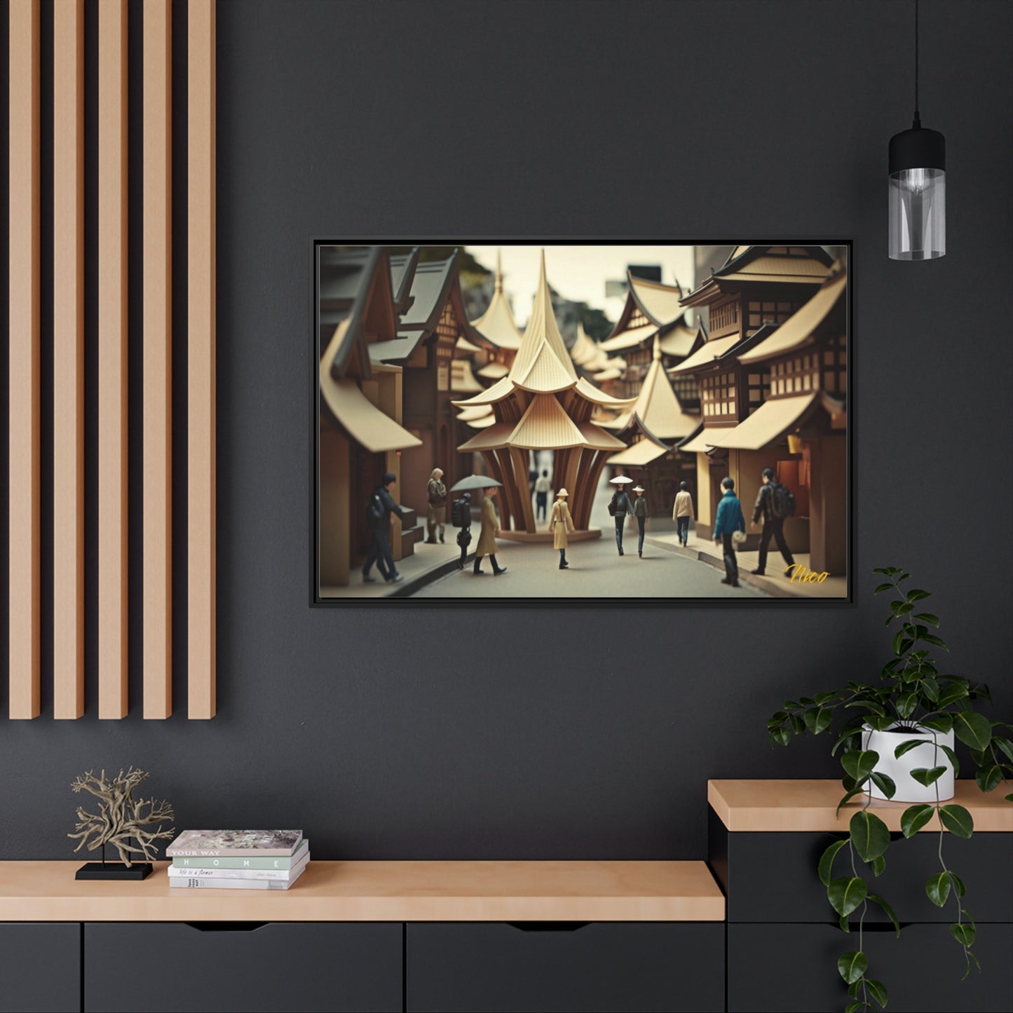 Via The Metropolis Series Print #4 - Extended Black Framed Canvas Print