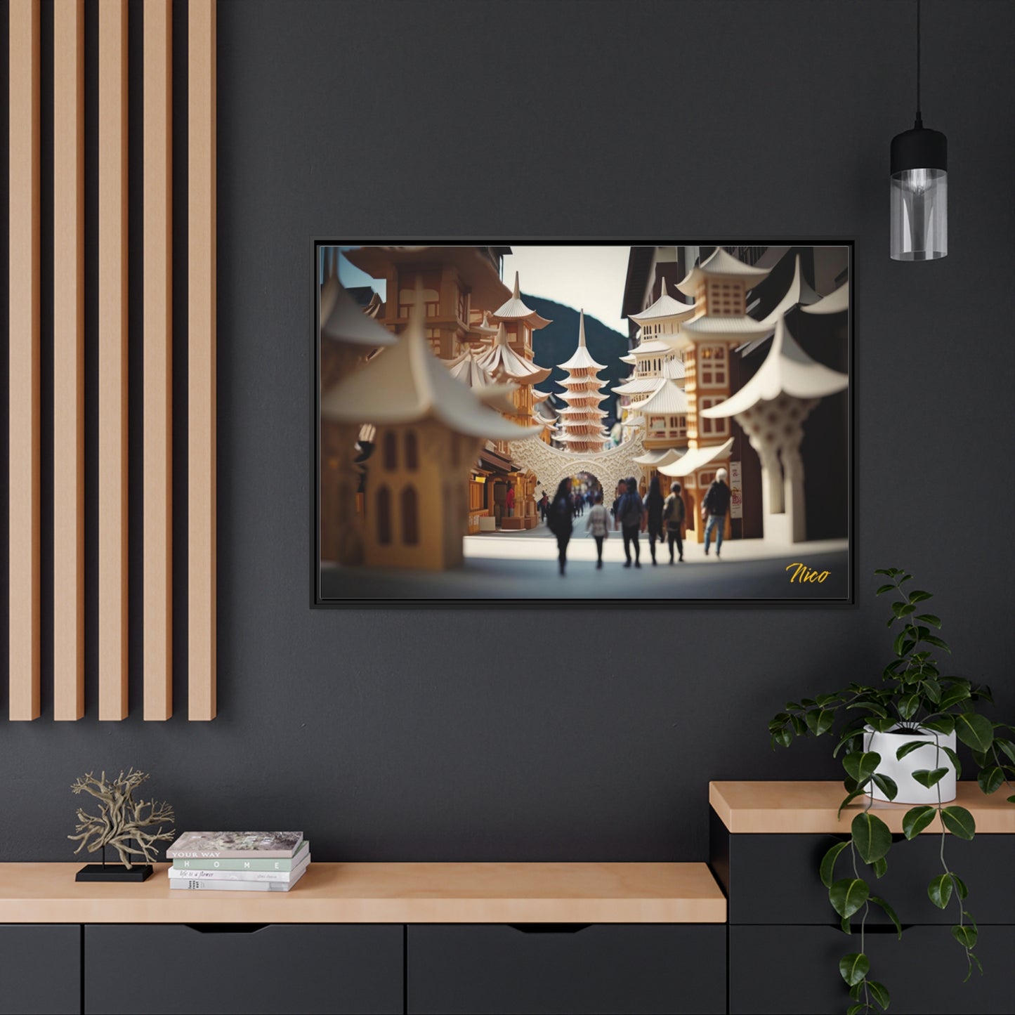 Via The Metropolis Series Print #5 - Extended Black Framed Canvas Print