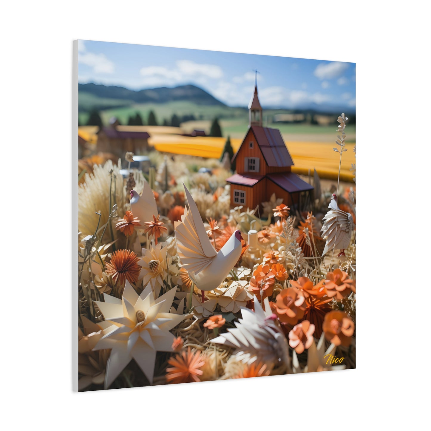 Meadow By The Farm Series Print #7 - Streched Matte Canvas Print, 1.25" Thick