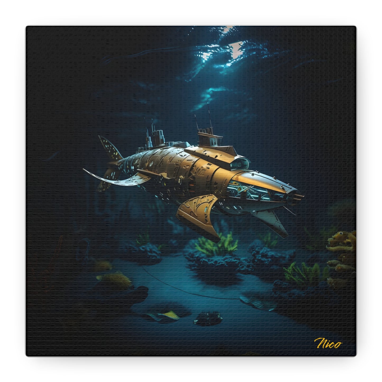 20,000 Leagues Under The Sea Series Print #5 - Streched Matte Canvas Print, 1.25" Thick