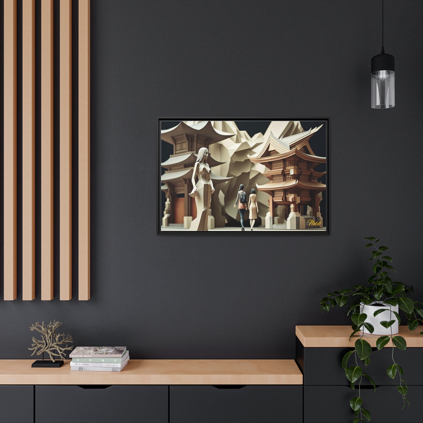 Eastern Metropolis Series Print #2 - Impression sur toile encadrée noire