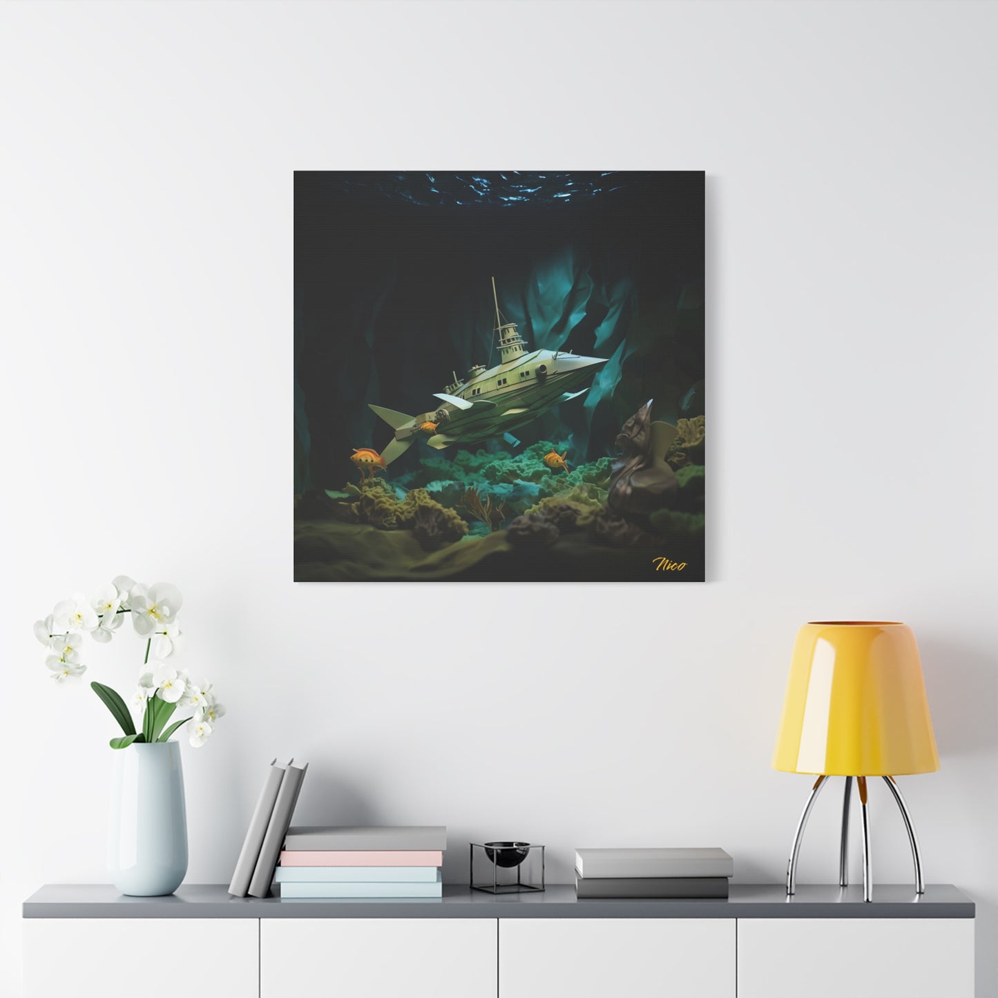 20,000 Leagues Under The Sea Series Print #8 - Streched Matte Canvas Print, 1.25" Thick